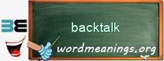 WordMeaning blackboard for backtalk